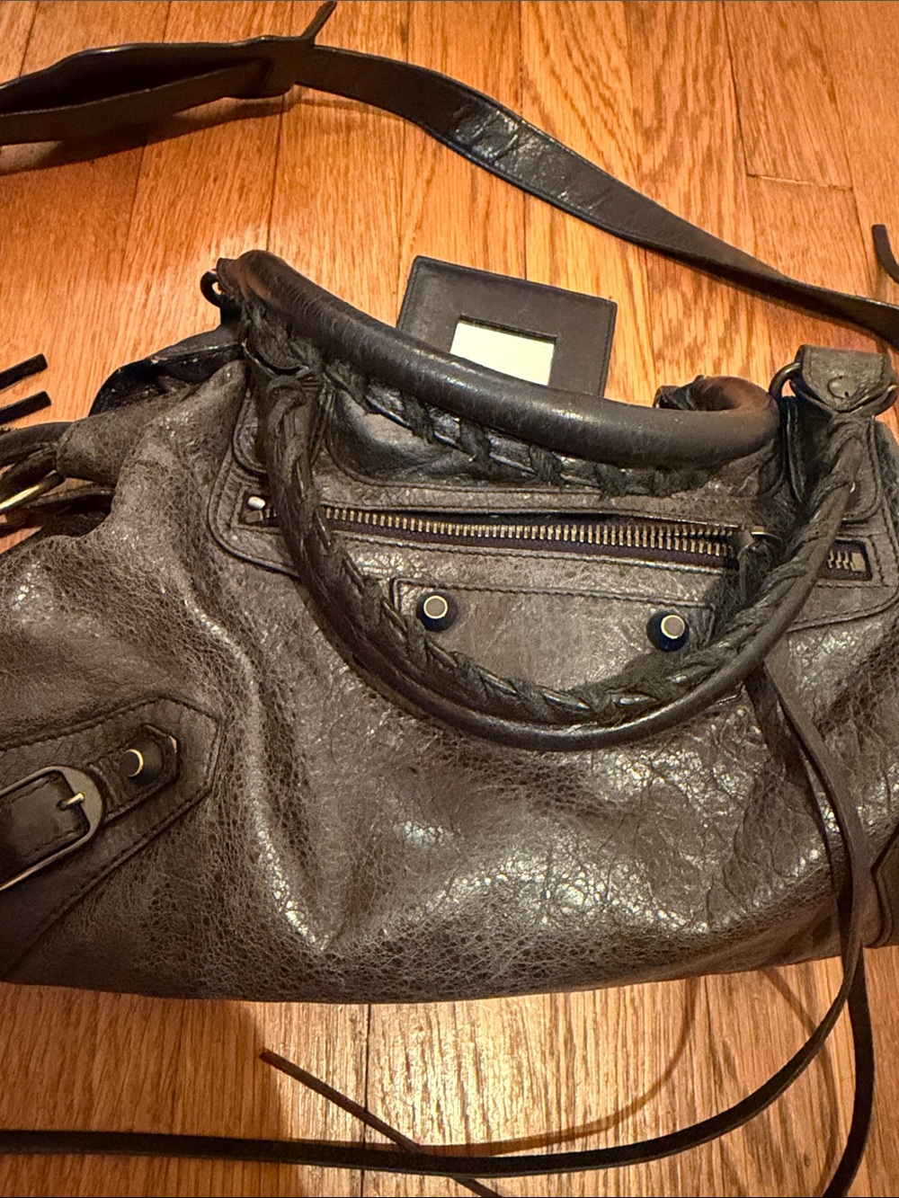 Balenciaga 100% authentic Black Town City Bag with crossbody strap & mirror - Picture 8 of 10